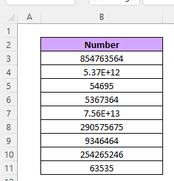 scientific notation in excel